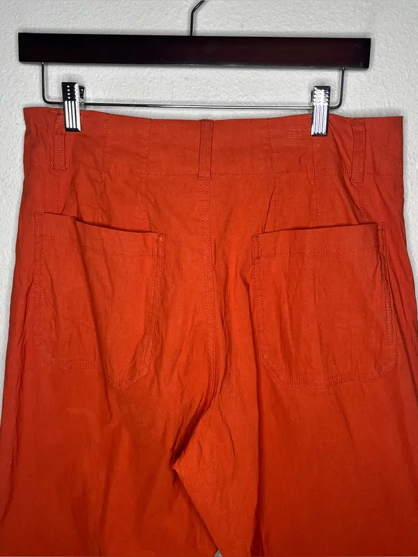 Maeve The Colette High Rise Wide Leg Crop Pant in Orange Size 30 - Image 8