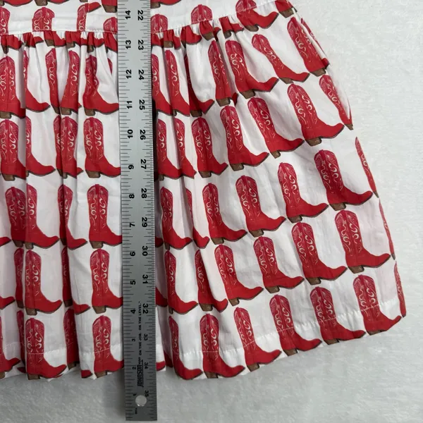 Brooke Wright‎ Lucy Dress Medium White Red Cowboy Boot Cotton Poplin NWT READ - Image 7