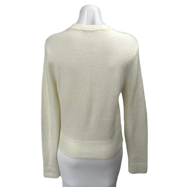 Abercrombie & Fitch Women's Cream White Wool Knit Long Sleeve Sweater Top Size M - Image 2