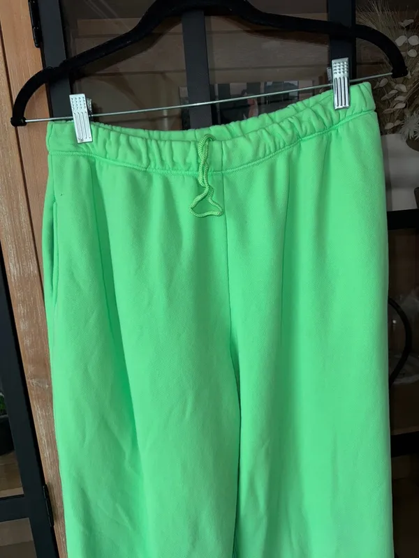 SKIMS French Terry Sweatpants wide leg joggers neon high rise drawstring - Image 7
