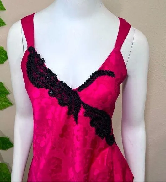 Victoria Secret Pink Lace Gold Label Vintage Rare Night Dress Slip - Image 2