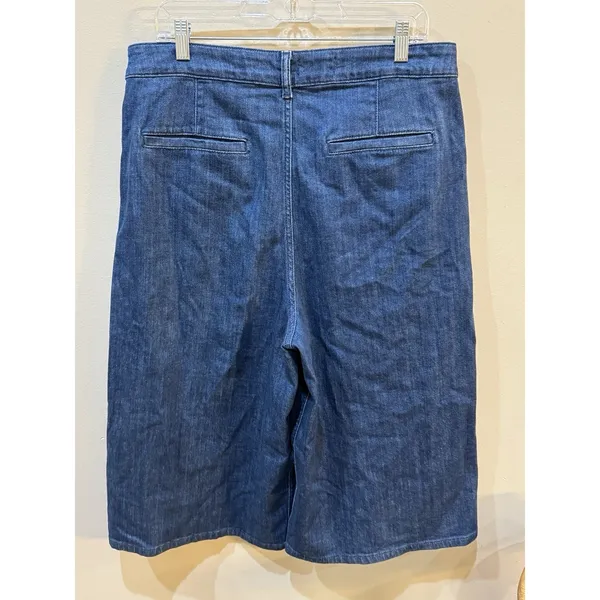 Pilcro Gaucho Pants Denim Jeans High Rise Wide Leg Cropped Size 32 - 16" Inseam - Image 3