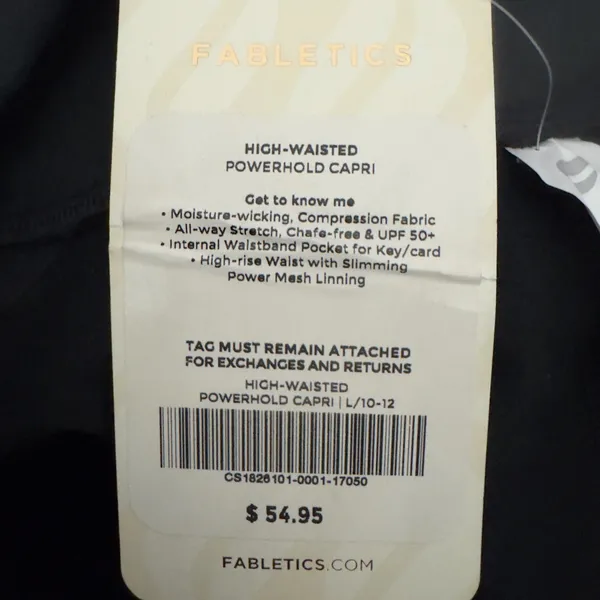 3136 | NWT Fabletics Powerhold Capri Compression Leggings Black Women L - Image 7