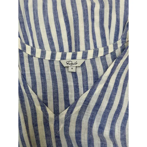 Rails Tara Boracay Stripe Mini Dress Blue White Tired Ruffle Summer Women Small - Image 8