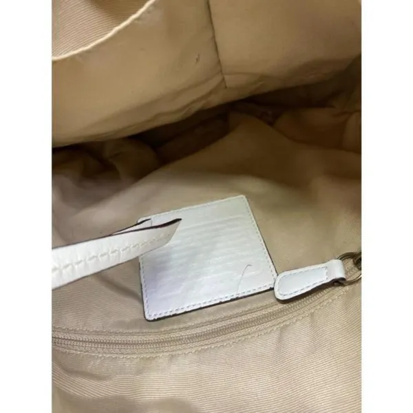 coach medium w adjustable strap white leather cros - Image 12