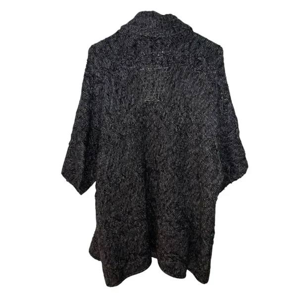 Ana A New Approach Dark Grey Shrug Sweater Short Sleeve‎ Knit Open Front L/XL - Image 4