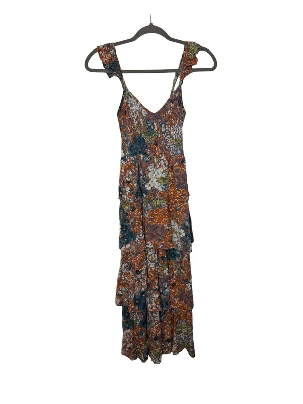 🌻 Willow & Root Tiered Floral Maxi Dress Size Small Boho Ruffle Strap 🌻 - Image 2