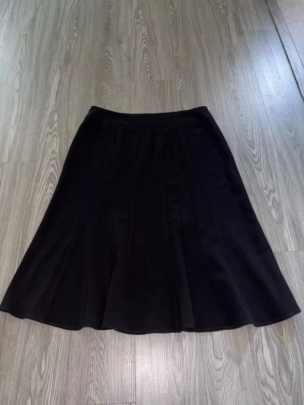 Dalia Black Vintage A-Line Midi Skirt - Image 3