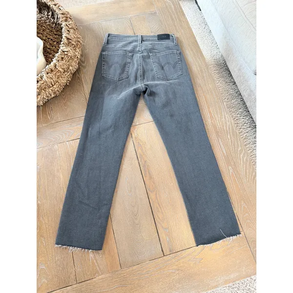 Edwin Jeans Women Bree Washed Black‎ 27 Straight Leg High Rise Raw Hem EW2003QRZ - Image 5