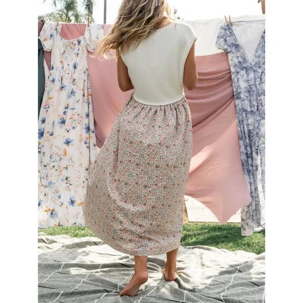 NWT Baltic Born Myra Sweater Midi Dress Sz Small Ivory Coral Floral Knit Pockets - Image 9