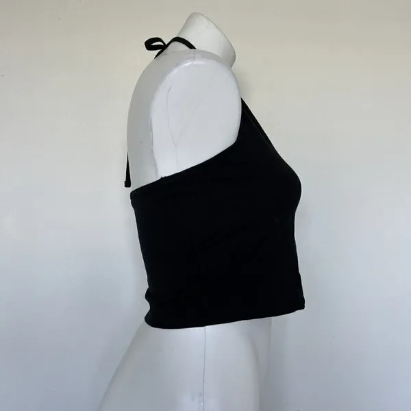 NEW BP halter Crop Top black off Back 1X Boho summer - Image 9