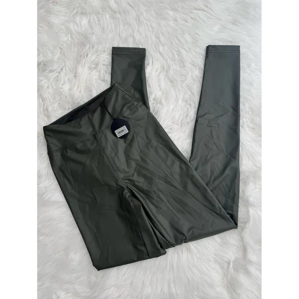 OFFLINE by Aerie Faux Leather High-Waisted Leggings Olive Green Size XS - Image 2