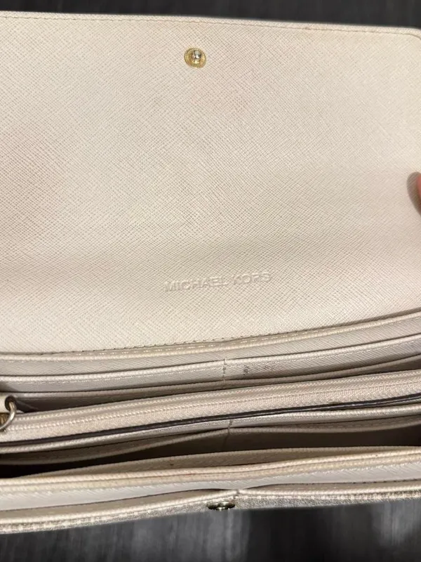 Womens Michael Kors Signature Canvas Beige Monogram Wallet Size OS - Image 5