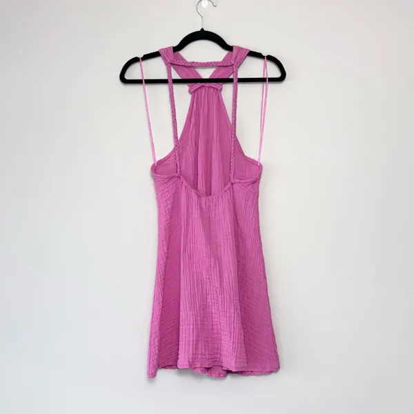 Anthropologie Braided Halter Mini Dress in Pink XS - Image 7
