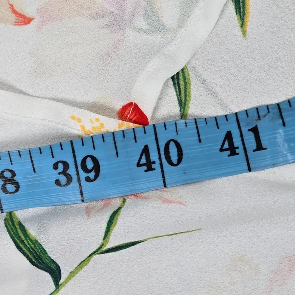 LUSH White Floral High Low Halter Maxi Dress Small DR95222P-006‎ Ruffle Neck - Image 7