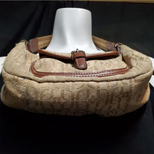 Fossil Tan & Brown F & Clover Patterned Mini Bag - Image 3