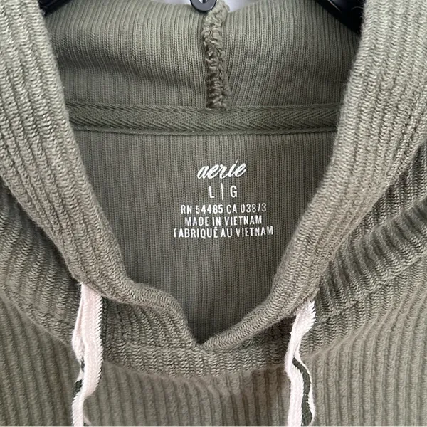 Aerie New Love Cropped Fit Corded Hoodie • Size L - Image 6