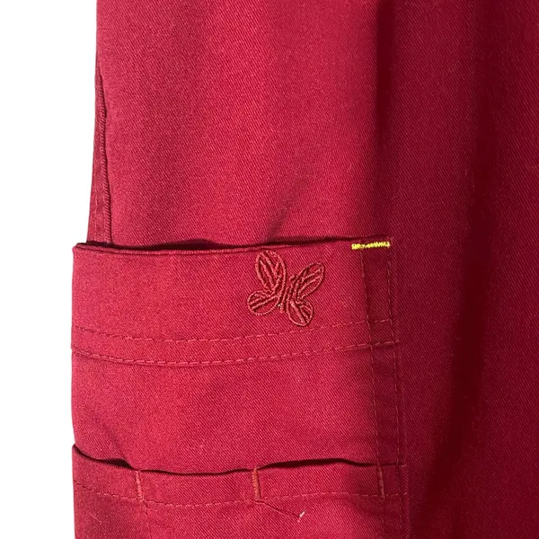Med Couture Maroon Red Drawstring Waist Medical Scrub Casual Pants Women Sz S - Image 3