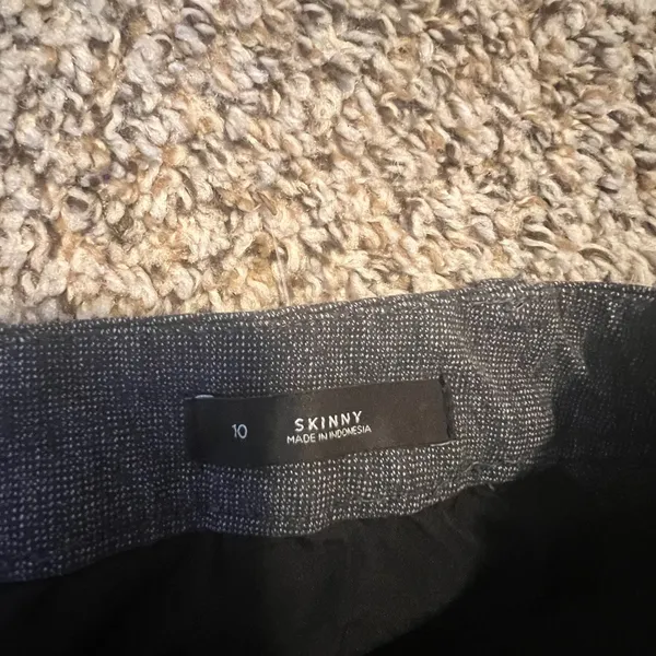 Loft Skinny Dress Pants Womens 10 Charcoal‎ Gray Textured Cotton Blend Workwear - Image 3