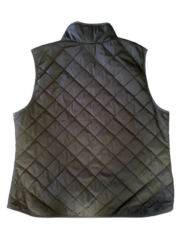 Old Navy Quilted Full Zip Vest Sz XL Black Lightweight Zip Pockets Gold Hardware - Image 2