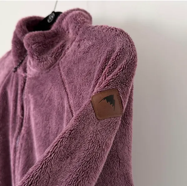 BURTON Dryride Plush Fleece Zip Up Jacket Mauve Purple High Loft | Size Medium - Image 11