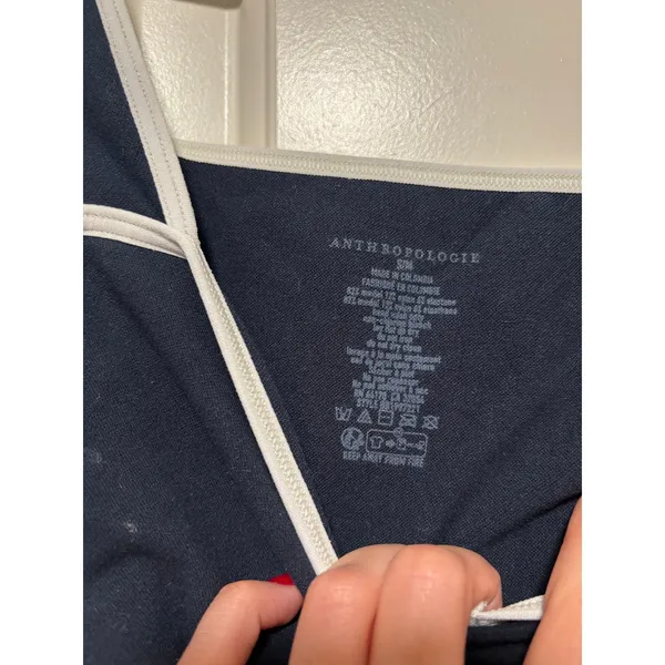 Anthropologie Navy Blue Crop Tank Top S/M - Image 7