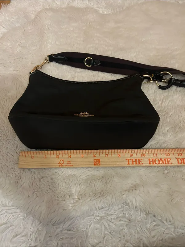 Coach Black Nylon Shoulder Bag CA205 crossbody purse adjustable strap - Image 10