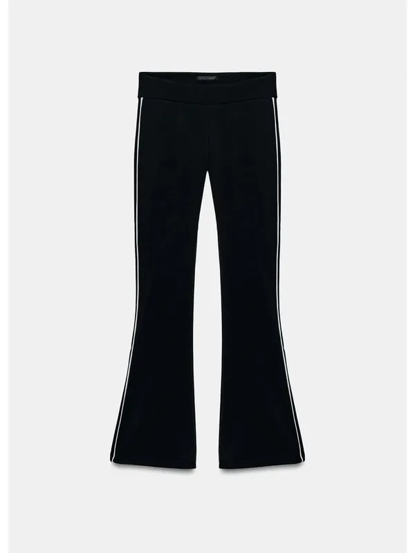 Zara NWT 2 piece matching lounge SET black & white strip pants & zip jacket - Image 11