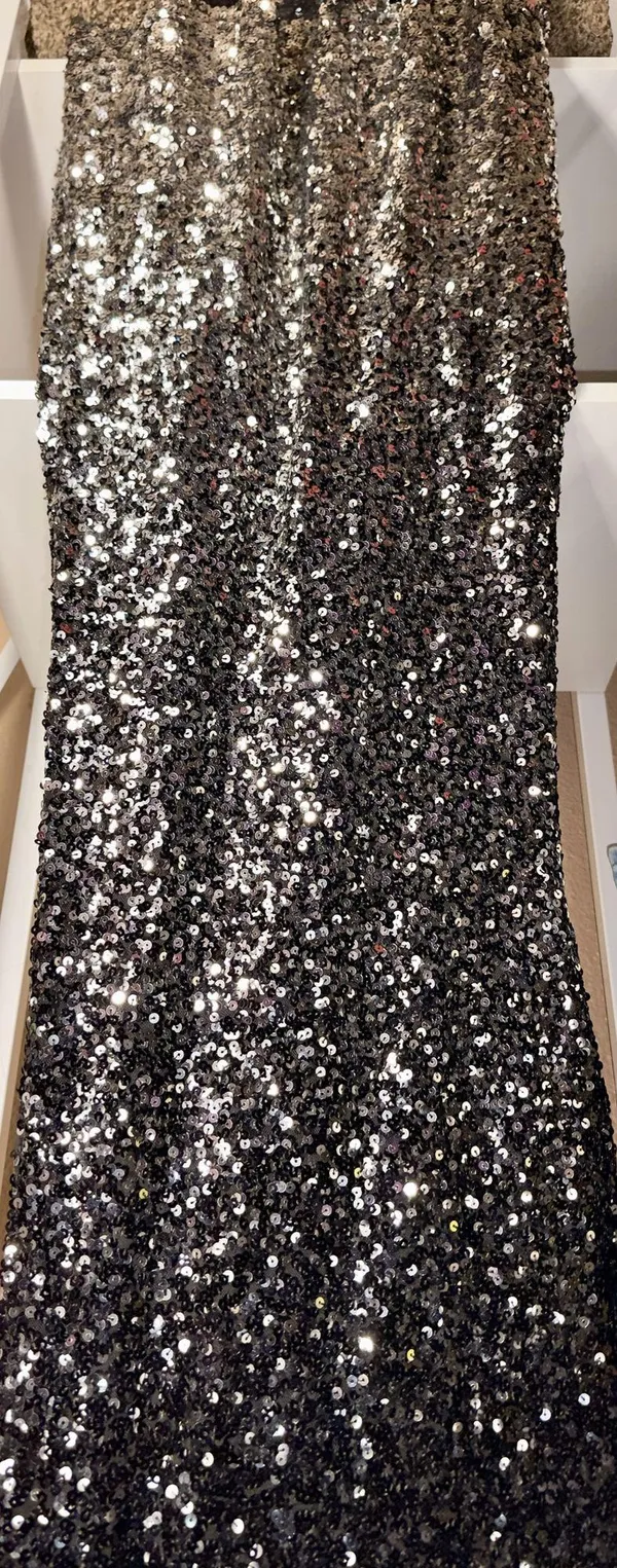 Boutique One shoulder bow tie black formal sequin prom dress - Image 5