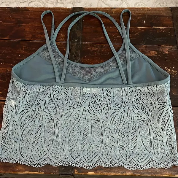 Free People Teal Lace Bralette Cami Size S - Image 2