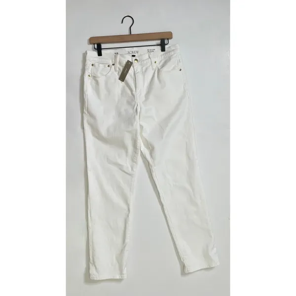 NWT!! J. CREW White Slim Jeans '03‎ 2003 Stretch Solid White High Rise Size 29 - Image 2