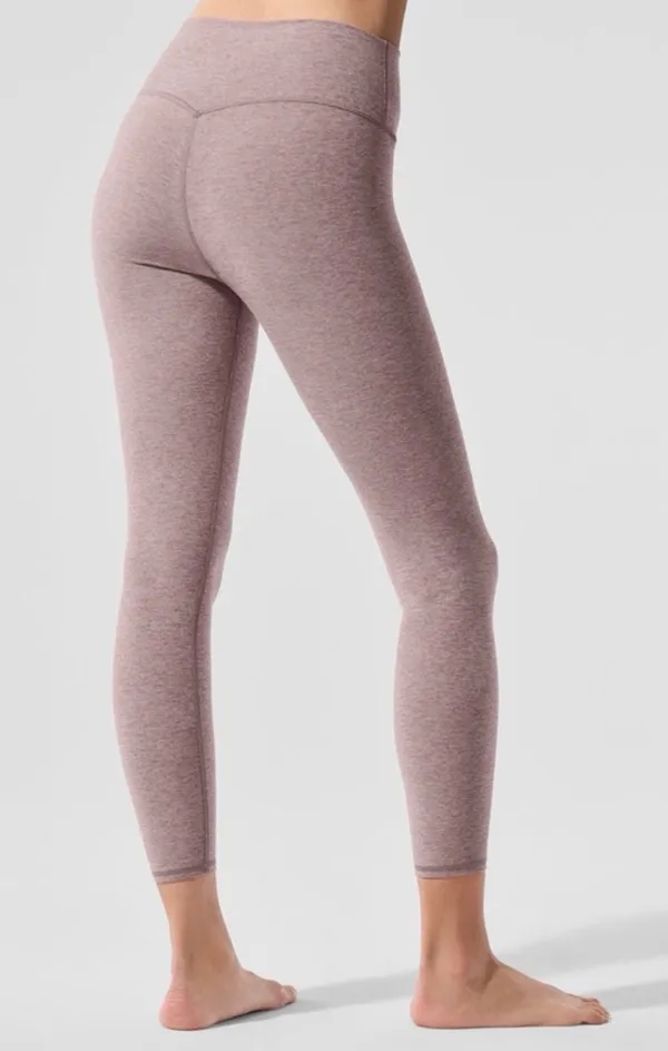 Alo Alosoft High-Waist 7/8 Highlight Legging in Dark Pink Quartz Heather - Image 2
