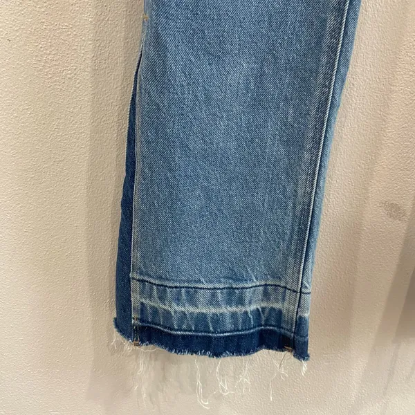 American Eagle Jeans Blue 90's‎ Low Rise Skinny Kick Distressed Sz 00 - Image 9