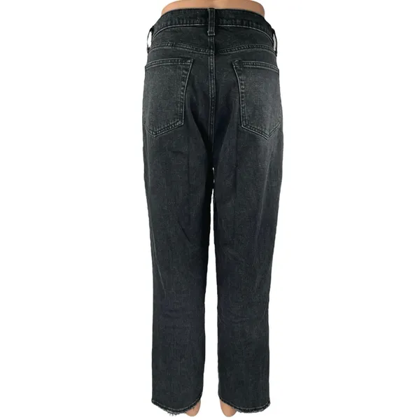 Abercrombie & Fitch Black Ultra High Rise Straight Leg Ankle Denim Jeans Pants 8 - Image 3