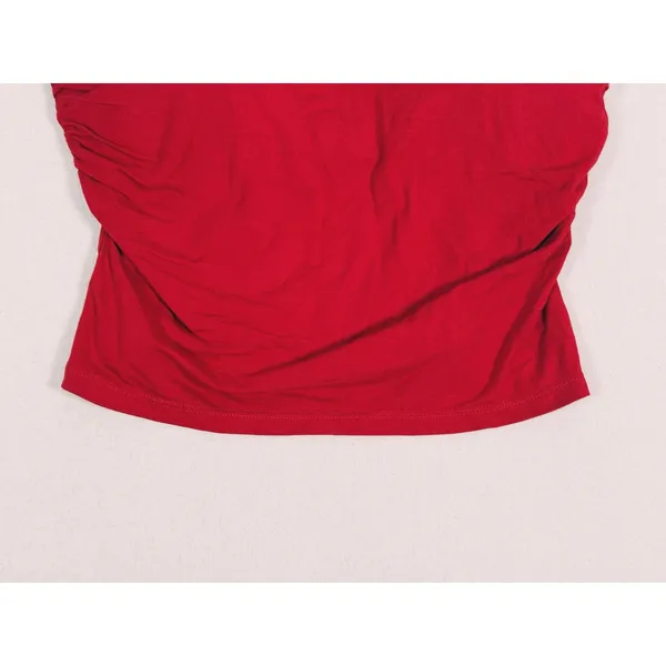 Halara Built-In Bra Cami Tank Top Size Medium Red Ruched Minimal Casual Everyday - Image 11