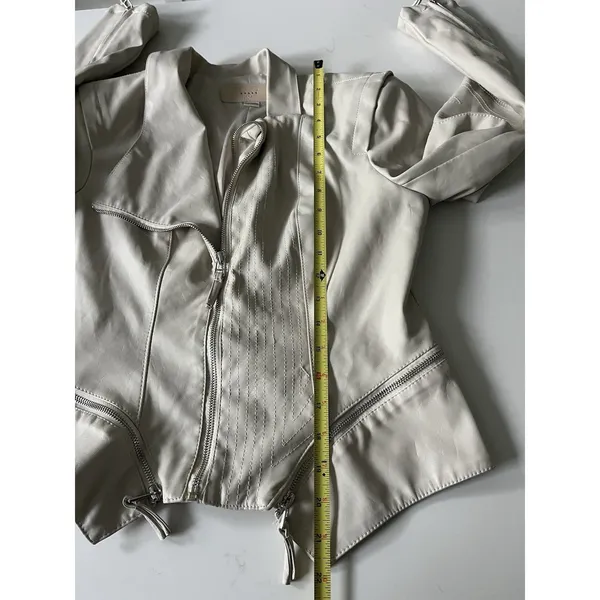 Blank NYC Faux Leather Moto Jacket Cream Small - Image 9