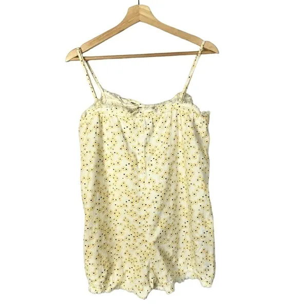 Urban Outfitters UO White‎ Sunflower Printed Romper S - Image 5