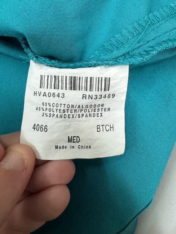 Landau Teal Blue Colored Short Sleeve Scrub Top Size Medium - Image 7