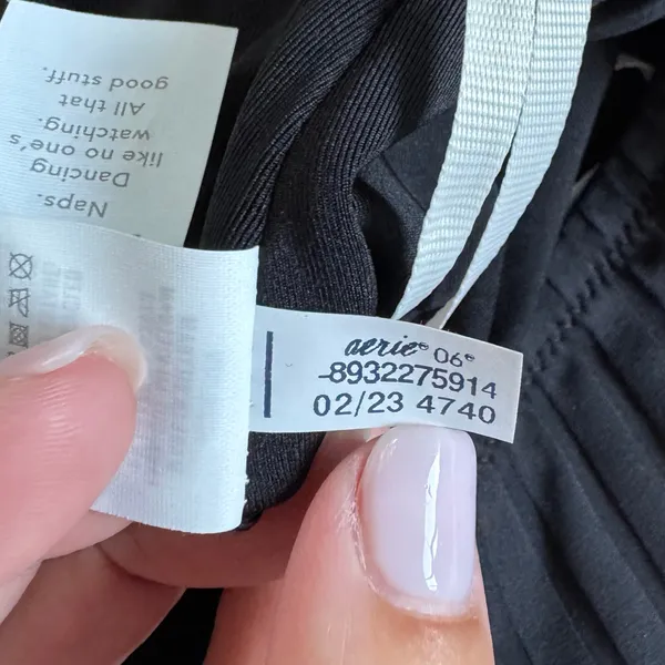 Aerie Womens Black Ribbed Cut Out Ring One Piece Monokini Swim Suit Size Large - Image 12