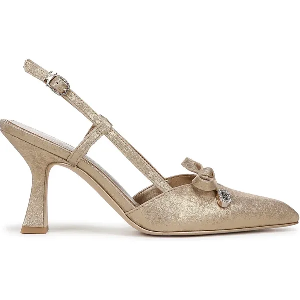 Circus by Sam Edelman NY Monica Gold Metallic Slingback Heels Bow Detail Women’s Size 9 - Image 7