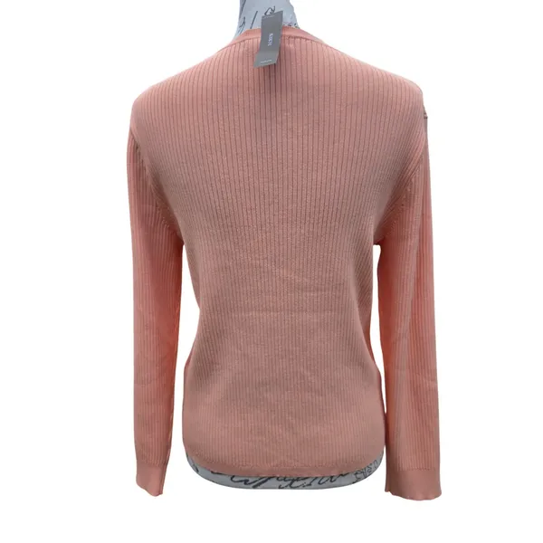 J. Crew‎ NWT Womens Ribbed Knit Sweater Long Sleeve Crew Neck Peach Orange Large - Image 3