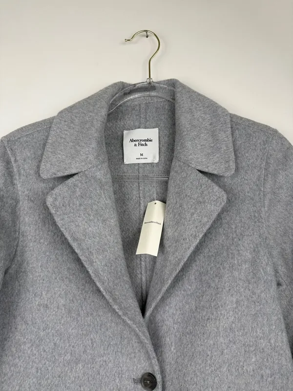 Abercrombie & Fitch Gray Heavy-weight Wool Blend Blazer Coat Size Medium NWT - Image 2