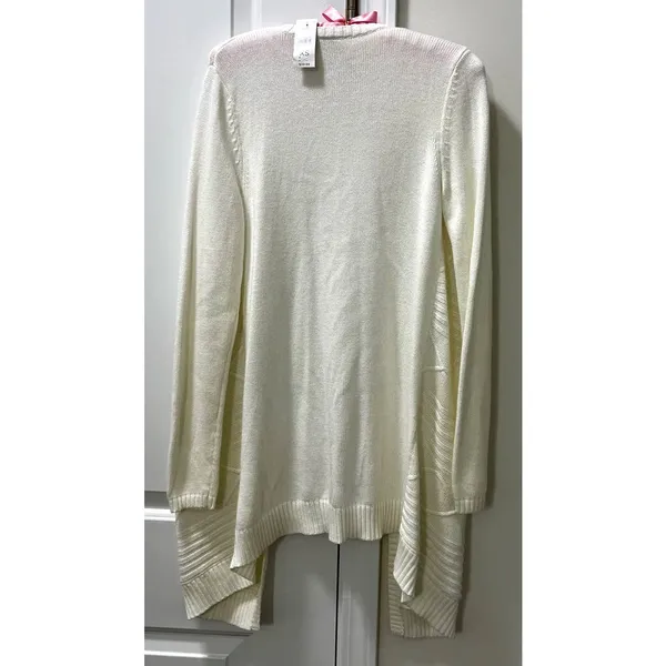 Loft Ivory Open Front Cardigan, XS - Image 2