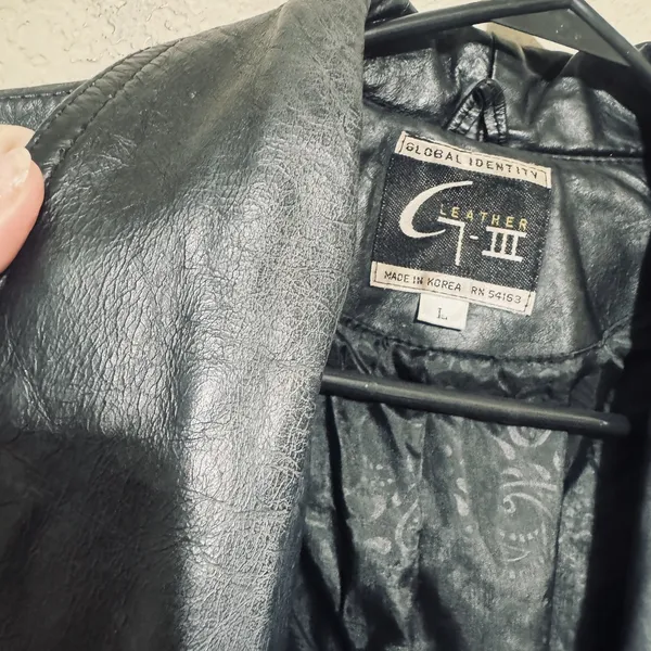 Vtg 90s Global Identity leather Coat womens L black Long 90s Trench Matrix Y2K - Image 10