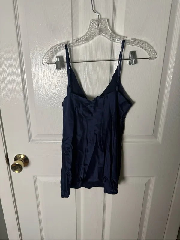 Reformation Lila Silk Top in Navy NEW S - Image 3