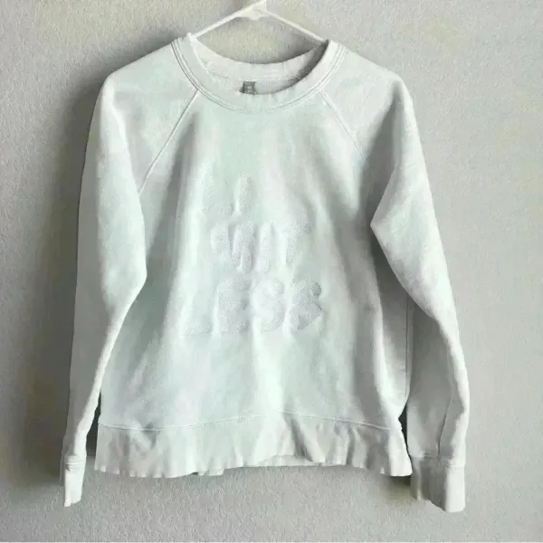 Athleta White Limitless Graphic Crew Sweater Size Medium‎ - Image 6