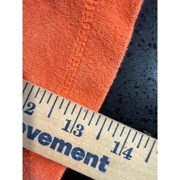 Lilly Pulitzer Orange Terry Cloth Mini Skirt Drawstring Palm Tree Embroidery M - Image 6