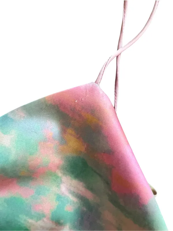 For Love & Lemons Women’s Call Me Tie Dye Silky Ruched Midi Slip Dress Size L - Image 11