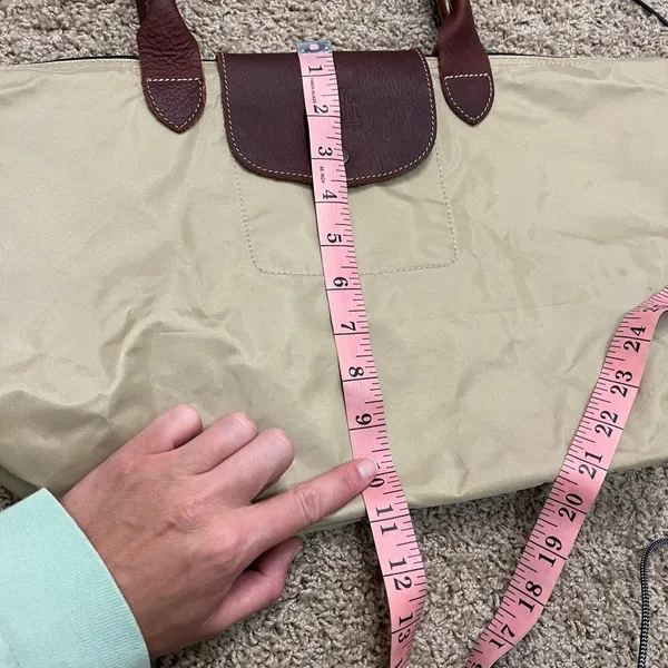 Sofft Nylon & Leather Shoulder Tote Bag Tan Khaki Purse - Image 10