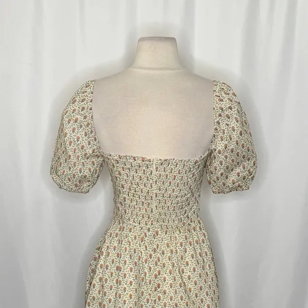 O.P.T.‎ One Pretty Time River Smocked Floral Midi Dress Puff Sleeves X-Small - Image 8